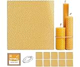 Natural Beeswax Sheets for Candle Making - DIY Beeswax Candle Rolling Kit for Kids & Adults