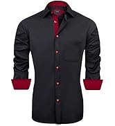 J.Ver Men's Casual Long Sleeve Stretch Dress Shirt Wrinkle-Free Regular Fit Button Down Shirts