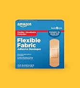 Amazon Basic Care Flexible Fabric Adhesive Bandages, First Aid and Wound Care Supplies, All-One S...