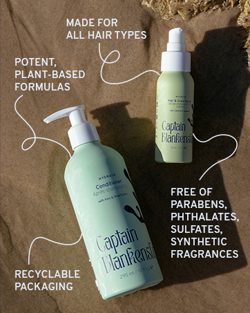 Made for all hair types. potent plant based formulas. recyclable packaging.