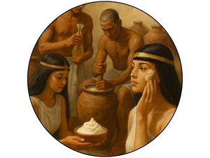 ancestors using whipped tallow balm in ancient egypt demonstrating traditional moisturizing skincare