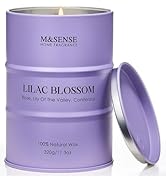 M&SENSE Lilac Blossom Soy Candles for Home Scented, 11.3oz 70 Hour Long Burning Aromatherapy Cand...