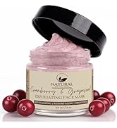 Natural Escapes Cranberry & Grapeseed AHA Exfoliating Clay Face Mask | Hydrating, Resurfacing, An...