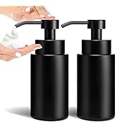 GMISUN Foaming Soap Dispenser, 10 Fl oz / 300 ml Matte Black Glass Foaming Hand Soap Dispenser, 2...