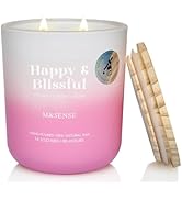 M&SENSE Lychee Cherry Rose Scented Candle for Home, 14.1oz 80-Hour Long-Lasting Non Toxic All Nat...