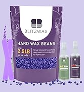 BLITZWAX 2.5lbs Hard Wax Beads for Hair Removal Lavender Waxing Beans for Sensitive Skin, Face