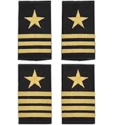 BENECREAT 2 Pairs 2 Styles Professional Pilot Uniform Epaulets, Epaulets with Three & Four Gold S...