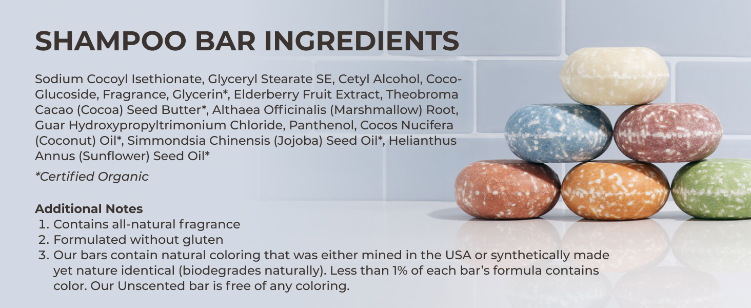 shampoo bar ingredient list