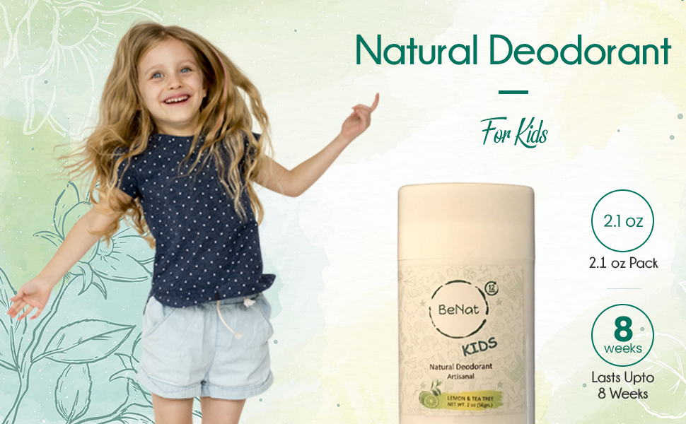 Natural Deodorant for Kids - Vegan, Gluten Free, Cruelty Free