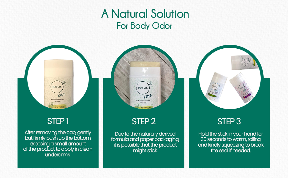 Natural Deodorant for Kids and Teens | Aluminum Free, Paraben Free, Hypoallergenic