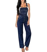 Hybrid & Company Womens Super Comfy Stretch Denim jumpsuit Pants Overalls