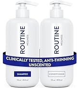 Routine Wellness Anti-Thinning Shampoo and Conditioner Set for Thinning Hair - Biotin DHT Blocker...