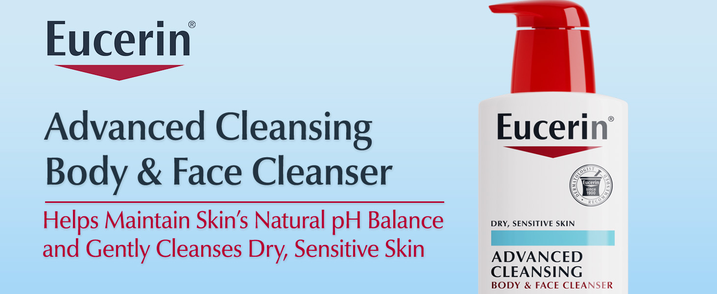 Eucerin Advanced Cleansing Body & Face Cleanser: Helps maintain skin's natural PH balance 