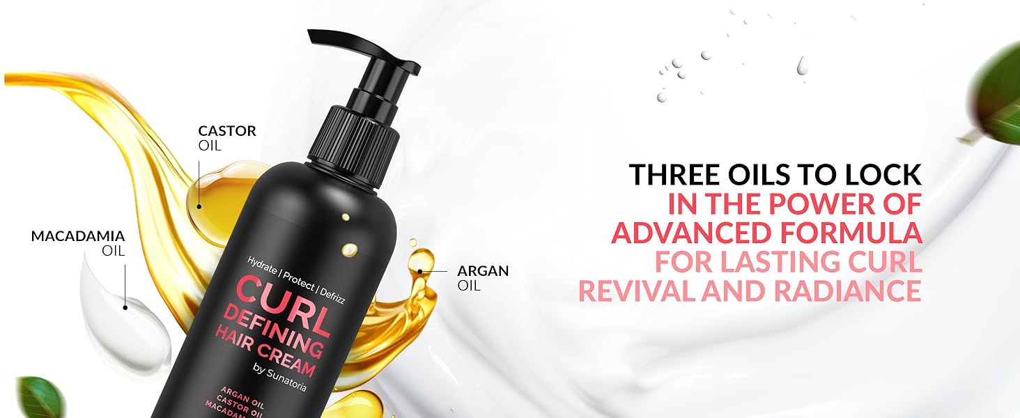  Wavy hair products with three oils to support curl care and define 