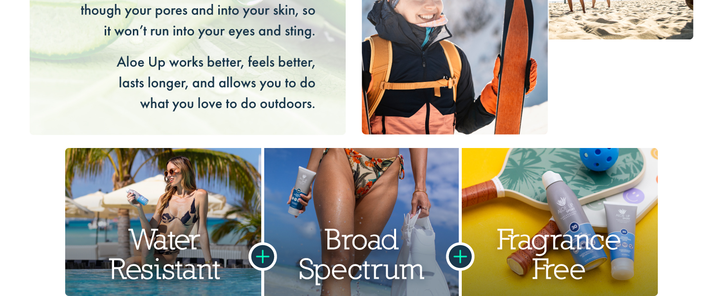Water Resistant + Broad Spectrum + Fragrance Free