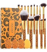 Docolor Makeup Brushes Leopard 14pcs Premium Synthetic Foundation Powder Concealers Eye shadows B...