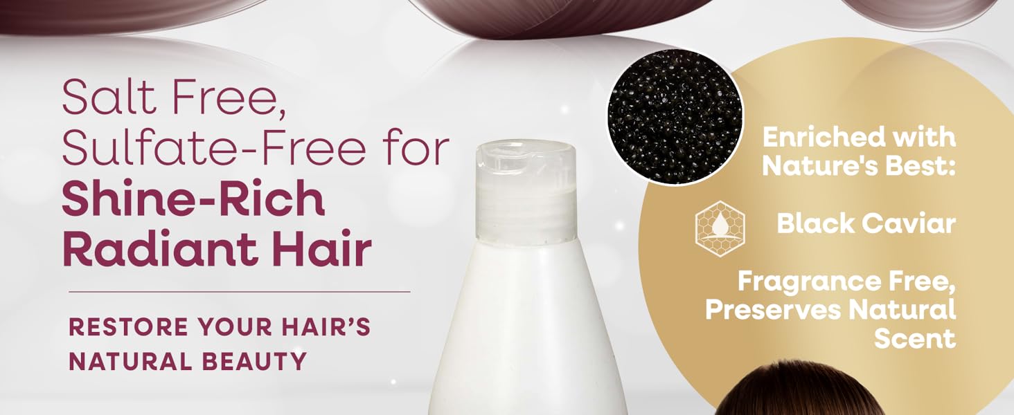 Black Caviar Professional Natural Silk Therapy Salt Free Formula Straightened Hair Protection