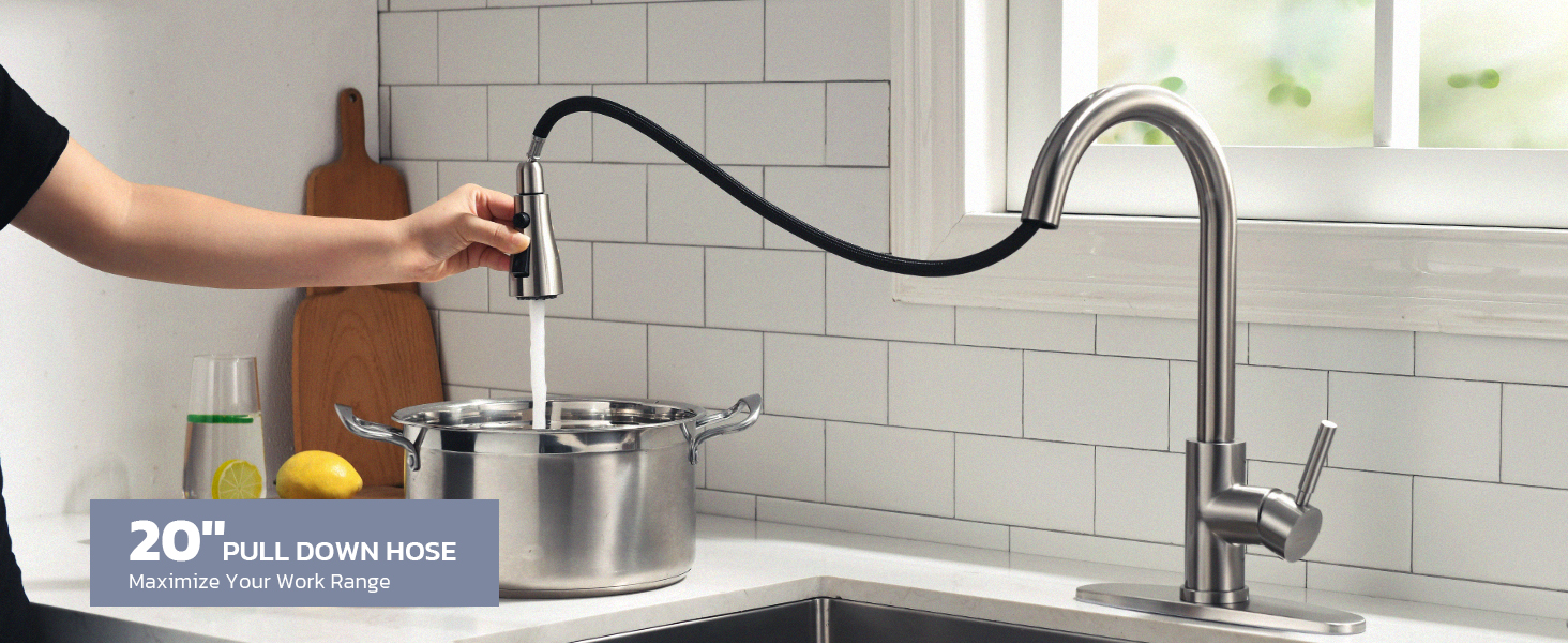 Kitchen Sink Faucets with Pull Down Sprayer