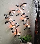 Hosley Leaf Wall Art Candle Holder Wall Sconce Plaque Set of 2 Tealight Holder 16 Inch High Inclu...