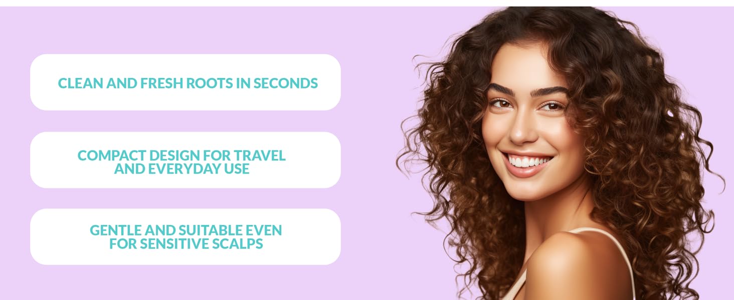 dry shampoo powder roots in seconds travel use