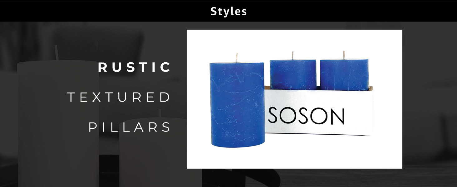 Rustic Textured Pillar Candles