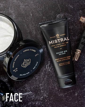 MIstral face creams, lotions, pre-shaves, and after shaves.