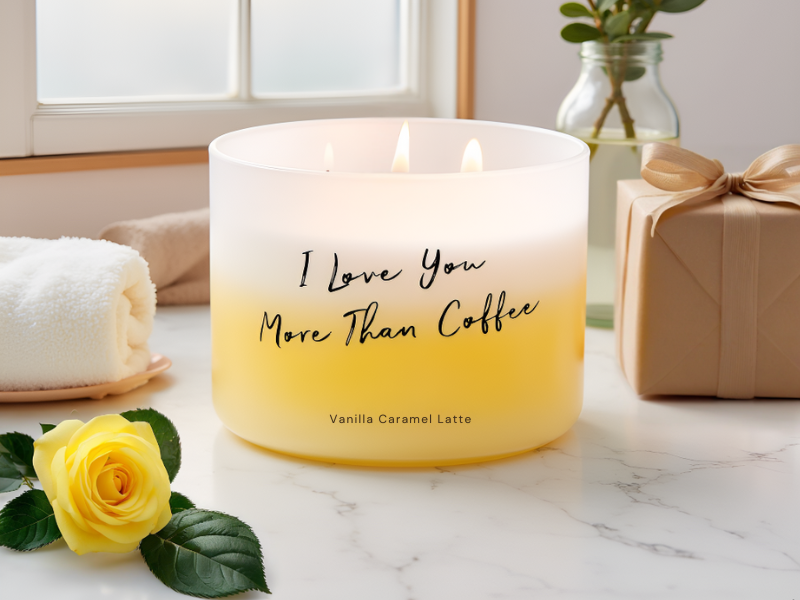 candle with gift box soothing candle gift for women caramel soy candle scent sweet gift with quote
