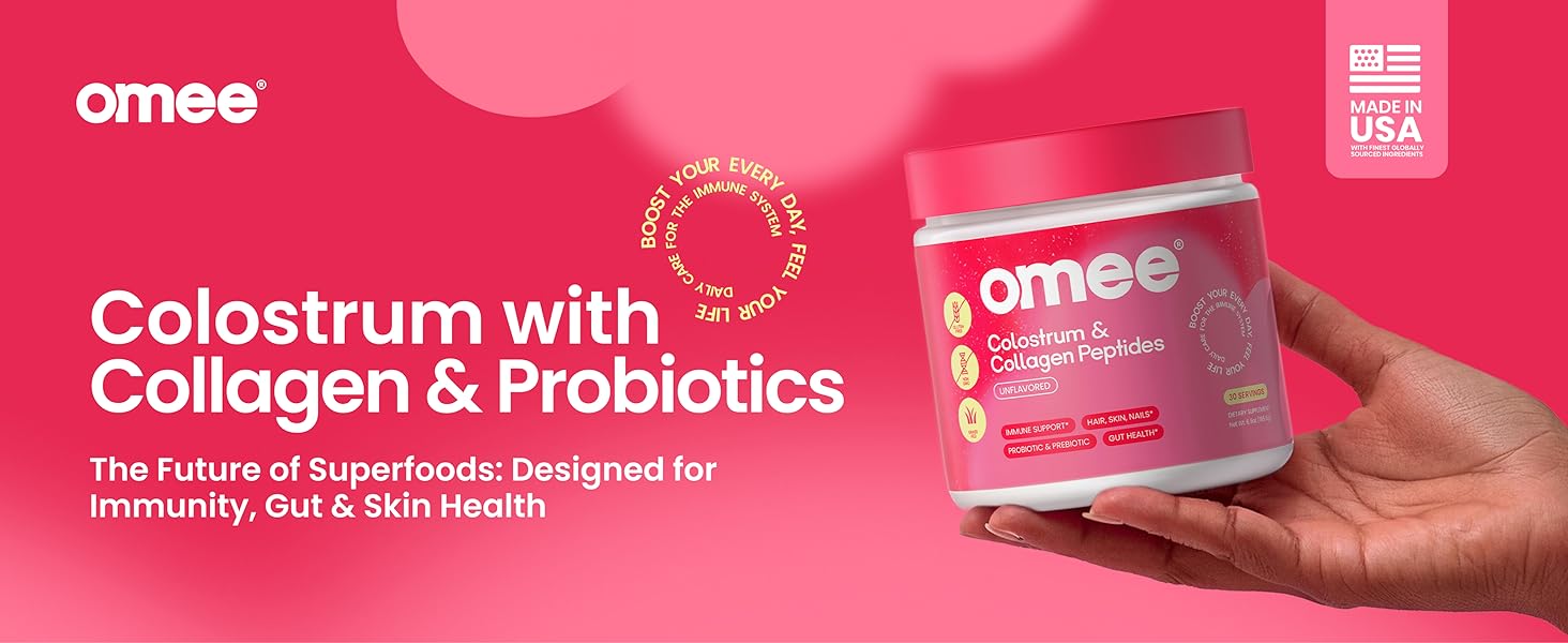 Colostrum with Collagen and Probiotics Made in USA Gut and Skin Health