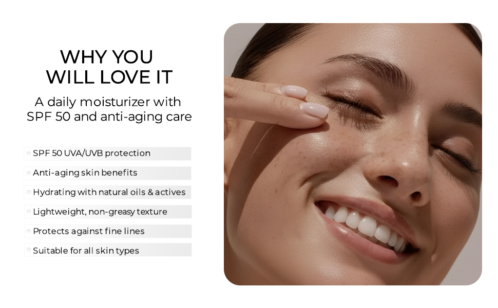 Anti-Aging Sun Protection Cream SPF 50 – Broad Spectrum Daily Face Cream for All Skin Types