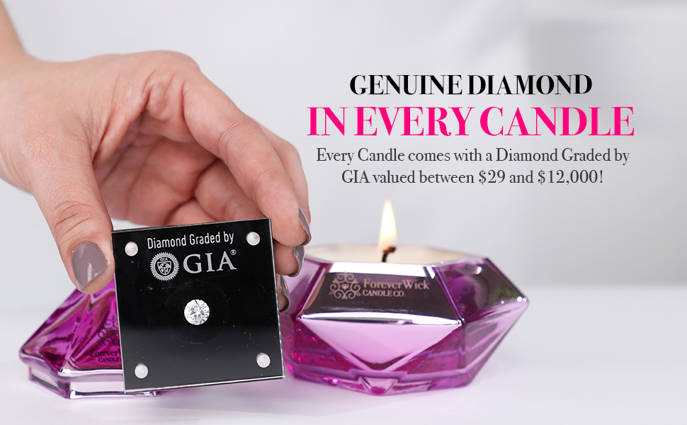 diamond in every candle, diamond candles, foreverwick candle with diamond inside  diamond candle