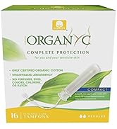 Organyc 100% Certified Organic Cotton Tampons, Plant-Based Eco-Applicator, Regular Flow, 16 Count...