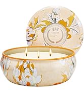 M&SENSE Peach Scented Candles 12oz 40 Hour Long Lasting, 3 Wick Soy Candles for Home Scented, Tra...