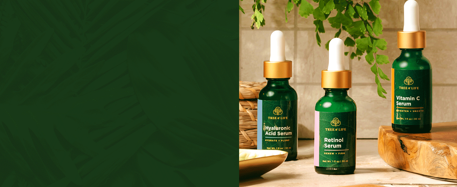 Tree of Life Vit C, Retinol, and Hyaluronic Serums