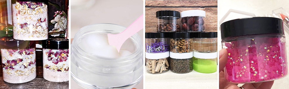 plastic jars with lids