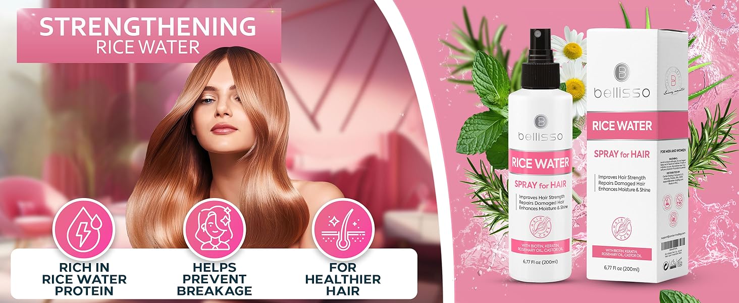 rice water spray toner hair growth fall anticaída y crecimiento crece oil romero para el cabello