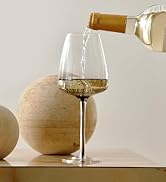 Hotel Collection Smoke Stem White Wine Glasses Stylish Tinted Long Stem Wine Glasses with A Narro...