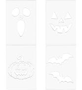 BENECREAT 4Pcs Halloween Theme Acrylic Lantern Template, Pumpkin Bat Router Templates for DIY Pat...