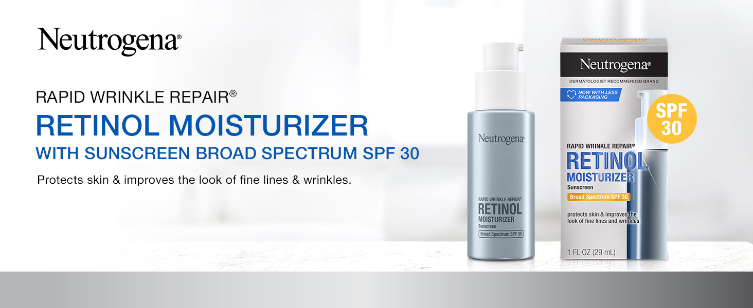 Neutrogena Rapid Wrinkle Repair retinol face moisturizer with SPF 30 improves the look of wrinkles