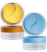 Under Eye Patches Kit: 120 Pcs Retinol & Golden Gel Eye Mask for Dark Circles, Puffiness and Wrin...