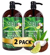 Dead Sea Collection Hemp & Coconut Lime Body Wash for Women and Men - Pack of 2 (67.6 fl. oz) - C...