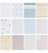 BENECREAT 12 Colors Miniatures Dollhouse Wallpaper, 11.2x8.3 Inch Modle House Floorboard Paper St...