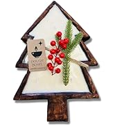 Dough Bowl Candle Co. Christmas Tree Candle -14x10x2 Inch Brown Wooden Bowl Candle in Christmas T...