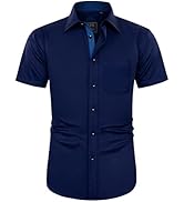 J.Ver Men's Short Sleeve Dress Shirts with Pocket Casual Button Down Shirts Wrinkle-Free Business...