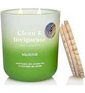 M&SENSE Sage Eucalyptus Scented Candle for Home, 14.1oz 80-Hour Non Toxic Long-Lasting Natural So...