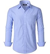 J.VER Men's Button Down Shirts Wrinkle Free Dress Shirt Business Casual Long Sleeve Cotton Plaid ...
