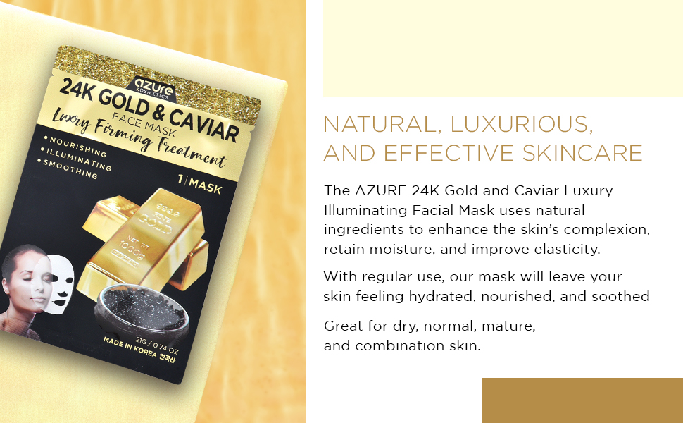 Azure - 24K Gold & Caviar Luxury Firming Facial Sheet Mask 4
