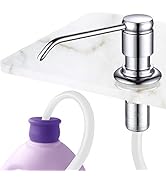 Gagal Soap Dispenser (Chrome) and Extension Tube Kit for Kitchen Sink, Complete Brass Pump with 4...