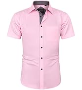 J.Ver Men's Short Sleeve Dress Shirts with Pocket Casual Button Down Shirts Wrinkle-Free Business...