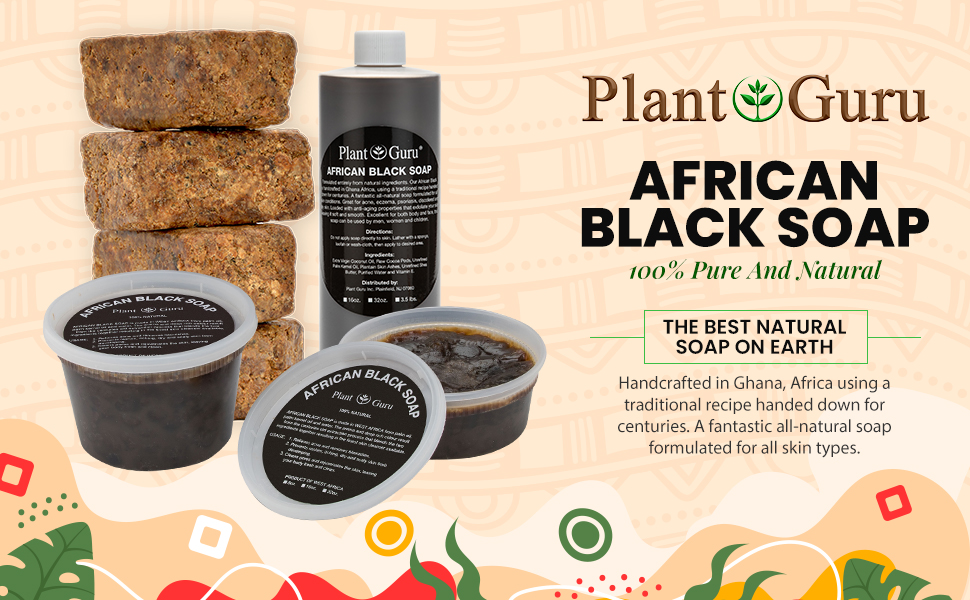 African Black Soap Bar, Paste and Liquid