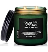 M&SENSE Celestial Cypress - Cedarwood Spice Scent Natural Soy Wax Highly Scented Candle, 11.6oz 2...